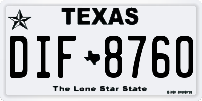 TX license plate DIF8760