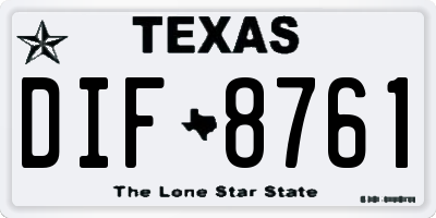 TX license plate DIF8761