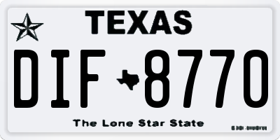 TX license plate DIF8770