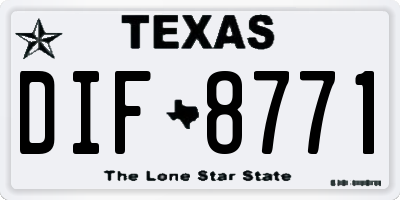 TX license plate DIF8771