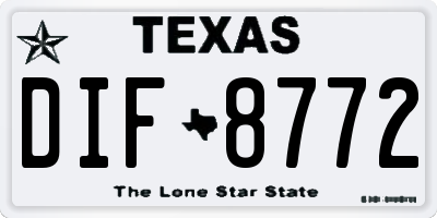 TX license plate DIF8772