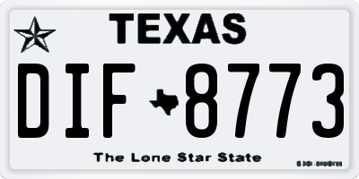 TX license plate DIF8773