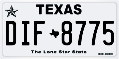 TX license plate DIF8775