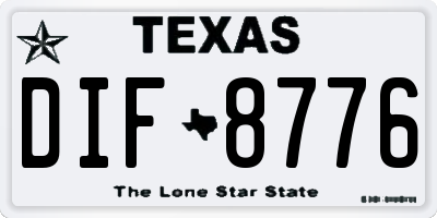 TX license plate DIF8776