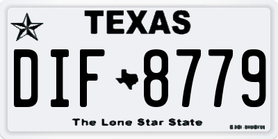 TX license plate DIF8779