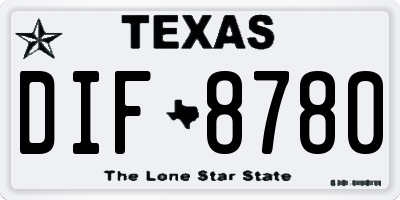TX license plate DIF8780