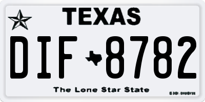TX license plate DIF8782