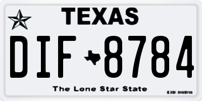 TX license plate DIF8784