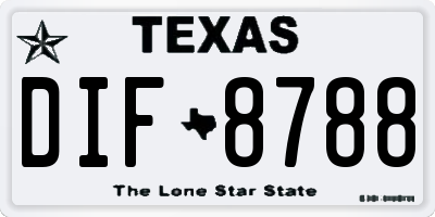 TX license plate DIF8788