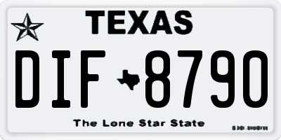 TX license plate DIF8790