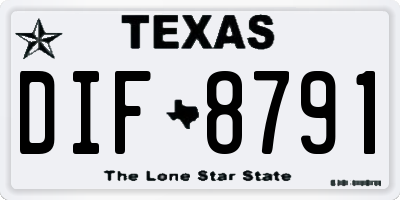 TX license plate DIF8791