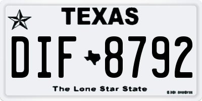 TX license plate DIF8792