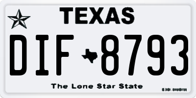 TX license plate DIF8793