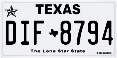 TX license plate DIF8794