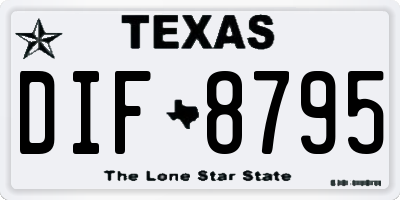 TX license plate DIF8795