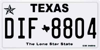 TX license plate DIF8804