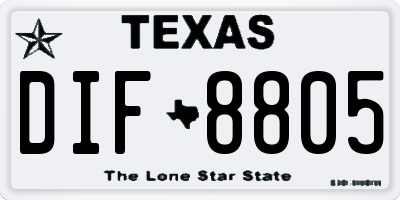 TX license plate DIF8805