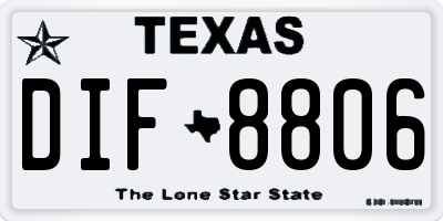 TX license plate DIF8806