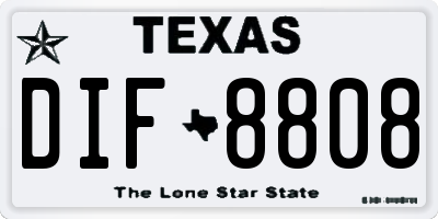 TX license plate DIF8808