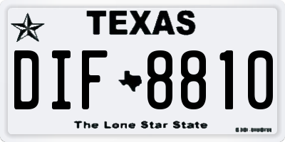 TX license plate DIF8810