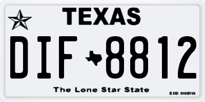 TX license plate DIF8812