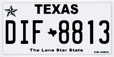 TX license plate DIF8813