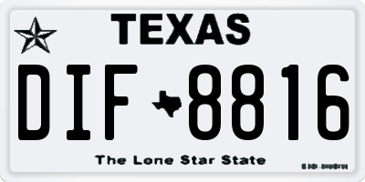 TX license plate DIF8816