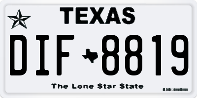 TX license plate DIF8819