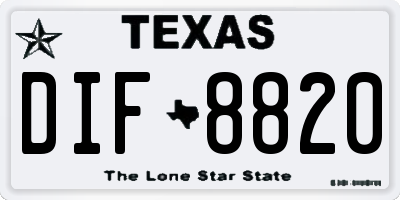 TX license plate DIF8820