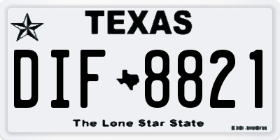 TX license plate DIF8821
