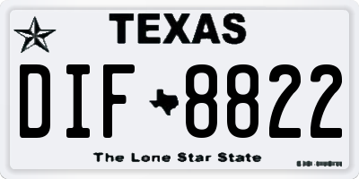 TX license plate DIF8822
