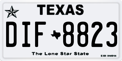 TX license plate DIF8823