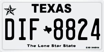 TX license plate DIF8824