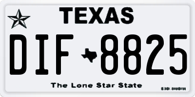 TX license plate DIF8825