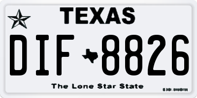 TX license plate DIF8826
