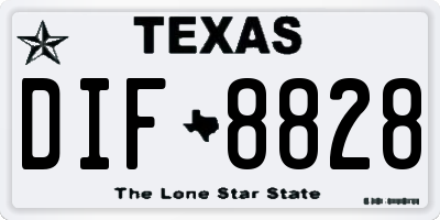 TX license plate DIF8828