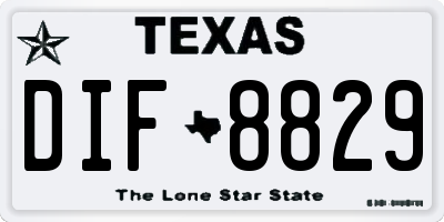 TX license plate DIF8829