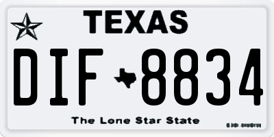 TX license plate DIF8834