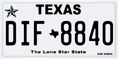 TX license plate DIF8840