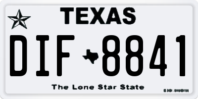 TX license plate DIF8841