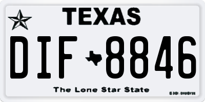 TX license plate DIF8846