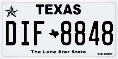 TX license plate DIF8848