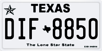TX license plate DIF8850