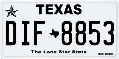 TX license plate DIF8853