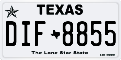 TX license plate DIF8855