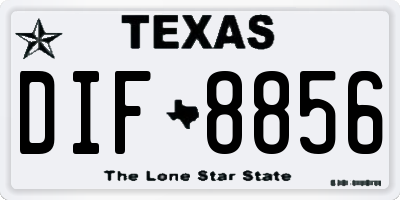 TX license plate DIF8856