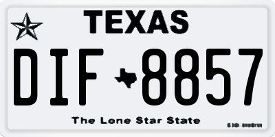 TX license plate DIF8857