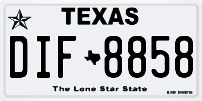 TX license plate DIF8858
