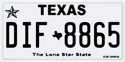 TX license plate DIF8865