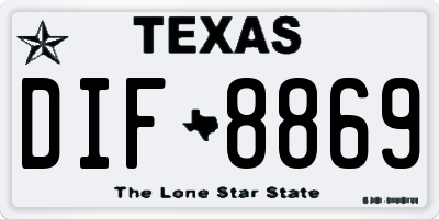 TX license plate DIF8869